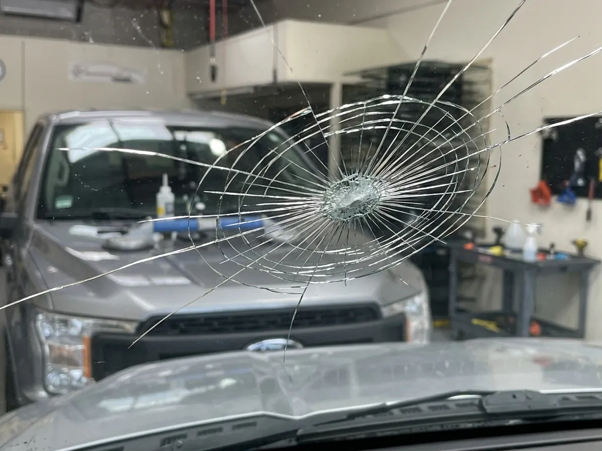 Windshield crack repair at Willowbrook Collision Langley BC